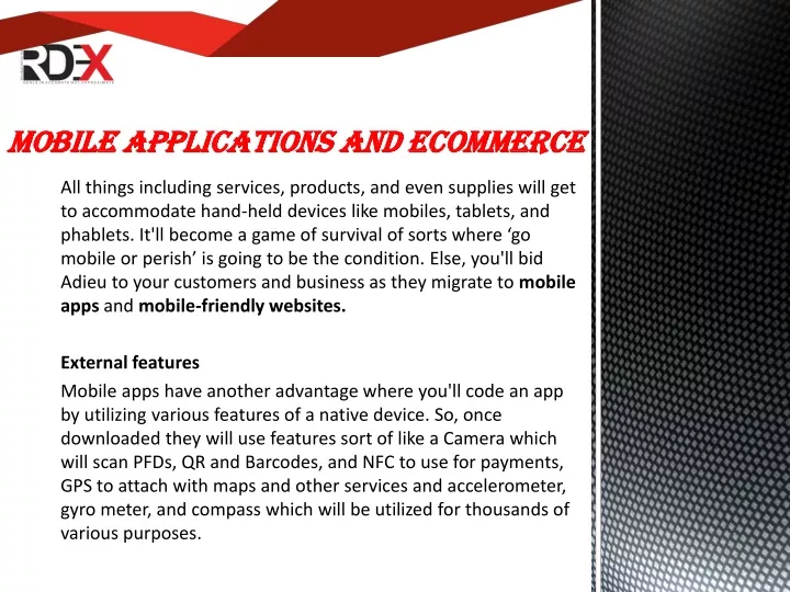 mobile applications and ecommerce mobile