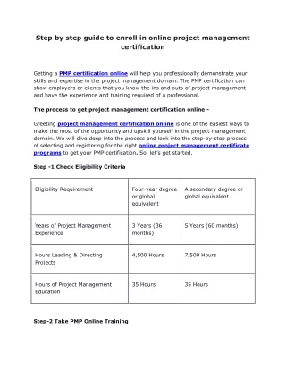 step by step guide to enroll in online project