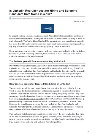 is linkedin recruiter best for hiring