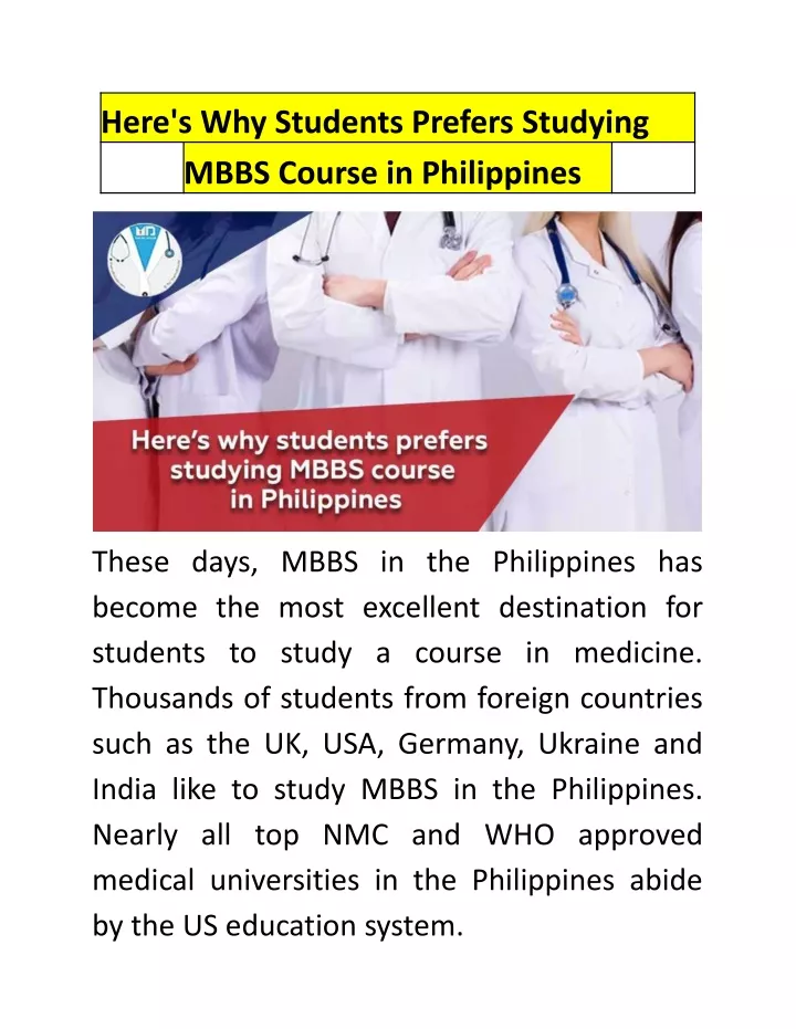 these days mbbs in the philippines has become