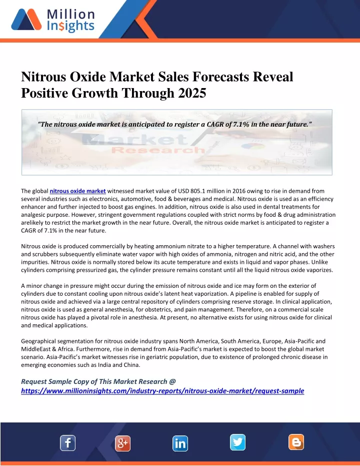 nitrous oxide market sales forecasts reveal