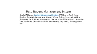 best student management system