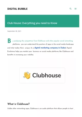 Club House: Everything you need to Know