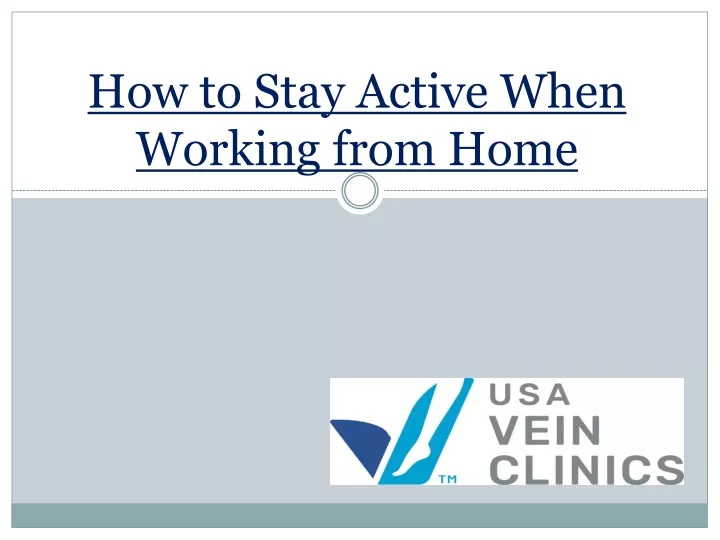 how to stay active when working from home