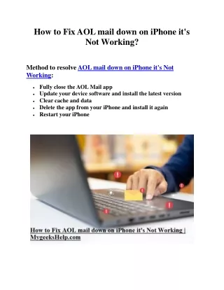How to Fix AOL mail down on iPhone it's Not Working