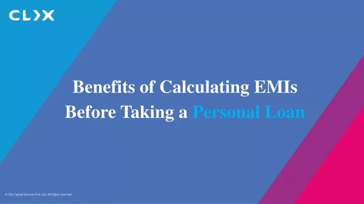 benefits of calculating emis before taking