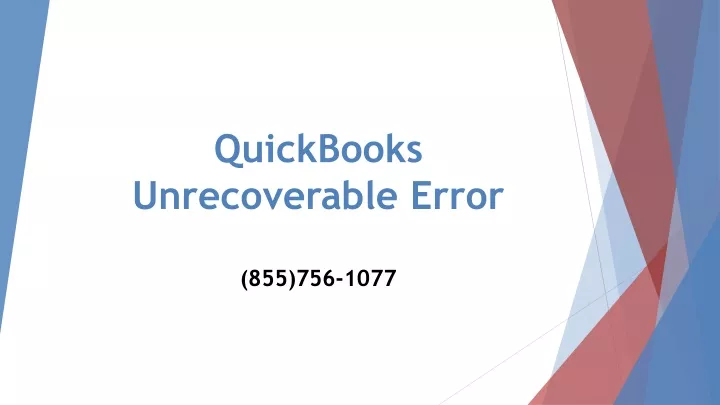 quickbooks unrecoverable error