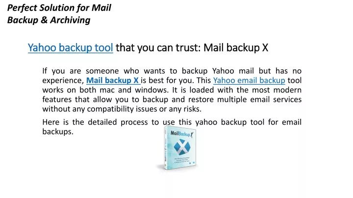 yahoo backup tool that you can trust mail backup x