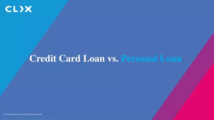 credit card loan vs personal loan