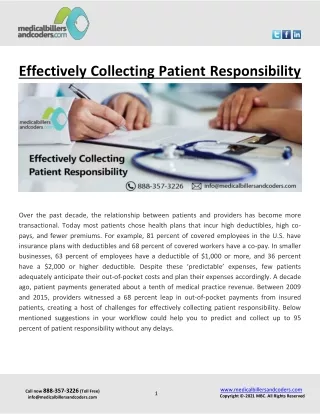 effectively collecting patient responsibility