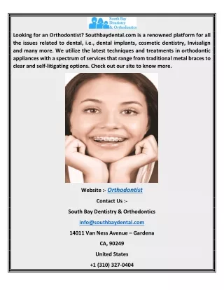 Orthodontist | Southbaydental.com