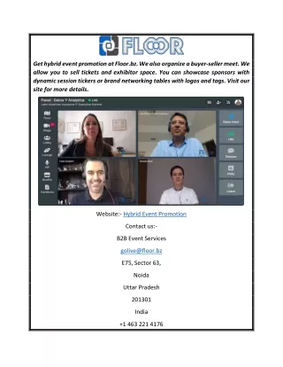Hybrid Event Promotion  Floor.bz