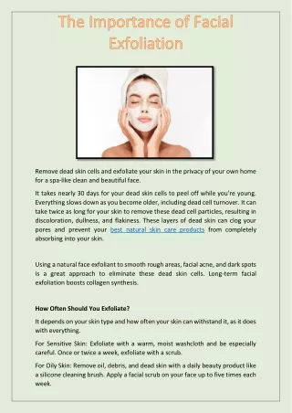 The Importance of Facial Exfoliation