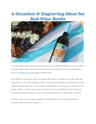 4 occasion engraving ideas for red wine bottle