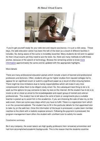 all about virtual exams