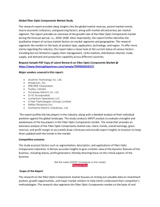 global fiber optic components market study