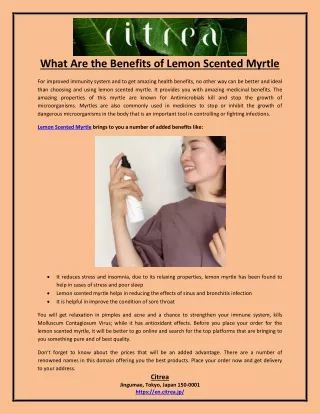 What Are the Benefits of Lemon Scented Myrtle