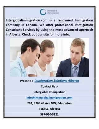 Immigration Solutions Alberta | Interglobalimmigration.com