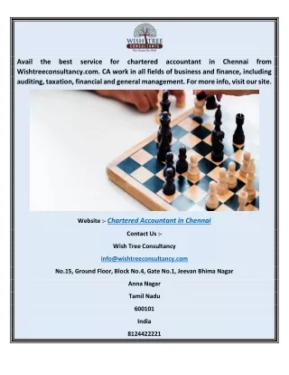 Chartered Accountant in Chennai | Wishtreeconsultancy.com