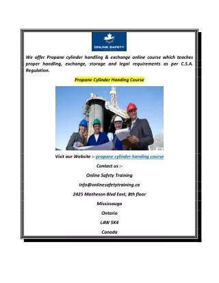 we offer propane cylinder handling exchange