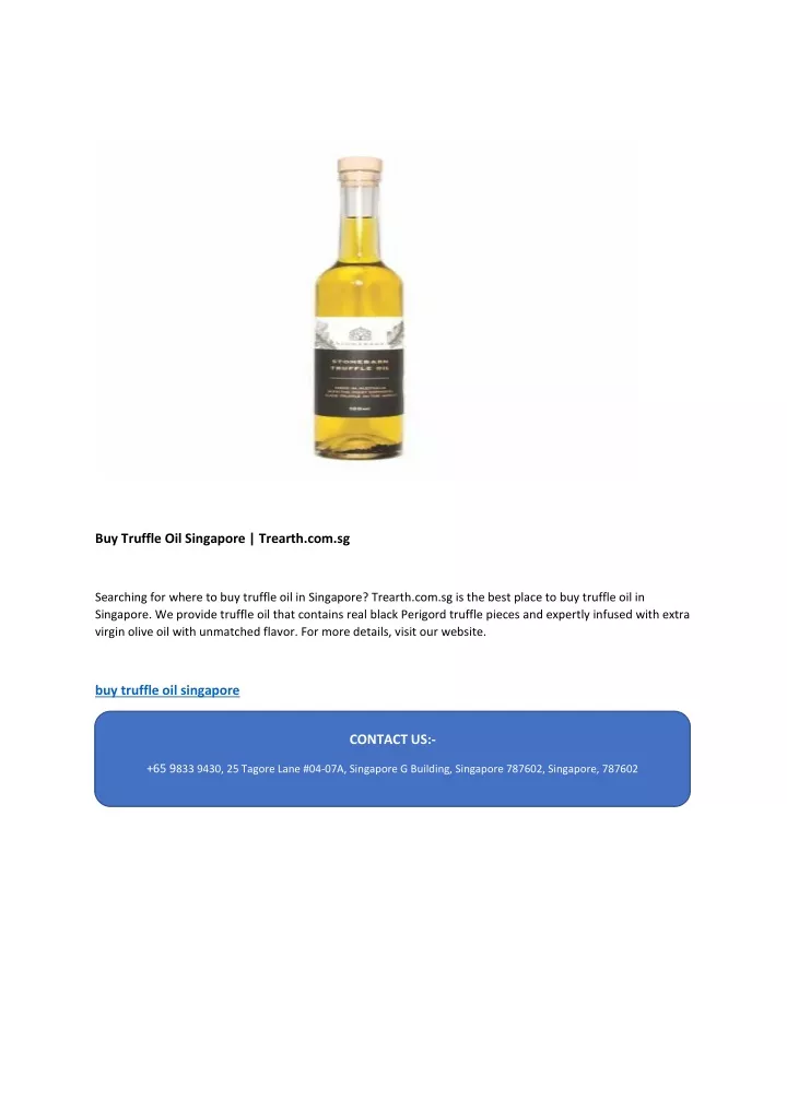 buy truffle oil singapore trearth com sg