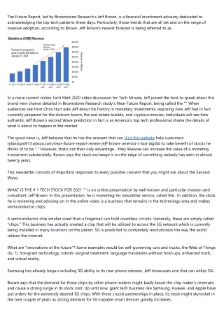 the future report led by brownstone research