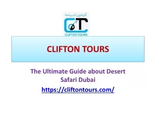 CLIFTON TOURS PPT