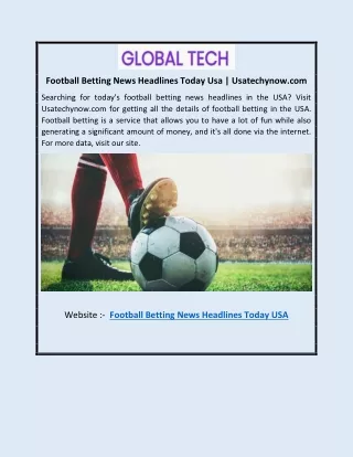 Football Betting News Headlines Today Usa | Usatechynow.com
