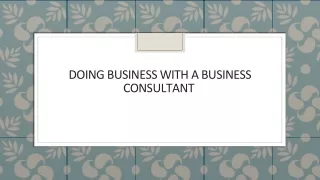 doing business with a business consultant