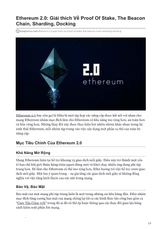 ethereum 2 0 gi i th ch v proof of stake