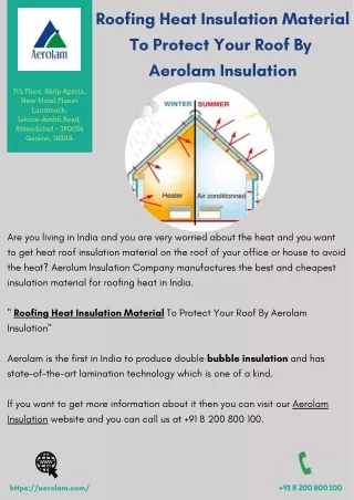 Roofing Heat Insulation Material To Protect Your Roof By Aerolam Insulation