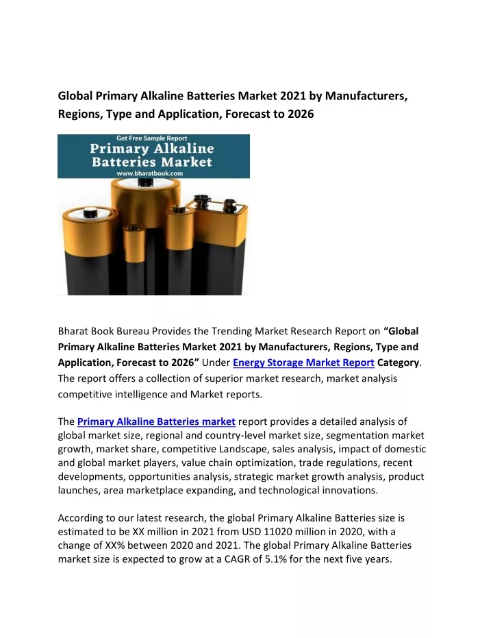 global primary alkaline batteries market 2021