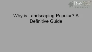 why is landscaping popular a definitive guide