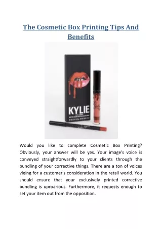 the cosmetic box printing tips and benefits