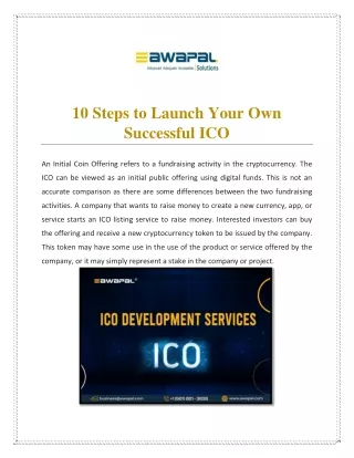 10 steps to launch your own successful ico