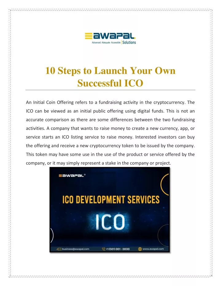 10 steps to launch your own successful ico