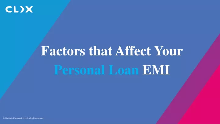 factors that affect your personal loan emi