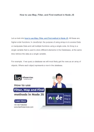 how to use map filter and find method in node js