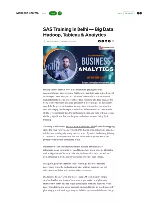 Best SAS (Data Science) Course in Delhi NCR [#1 Training Institute]