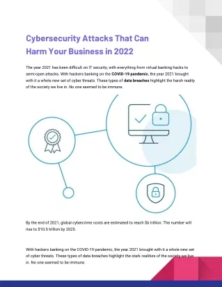 Cybersecurity Attacks That Can Harm Your Business in 2022