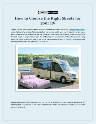 how to choose the right sheets for your rv