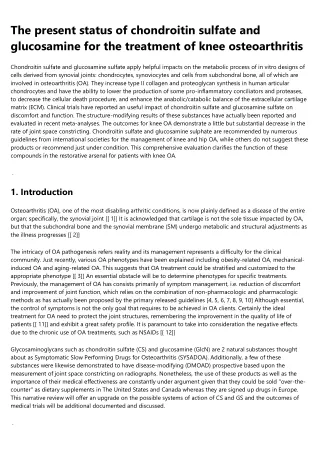 the present status of chondroitin sulfate