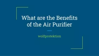 What are the Benefits of the Air Purifier?