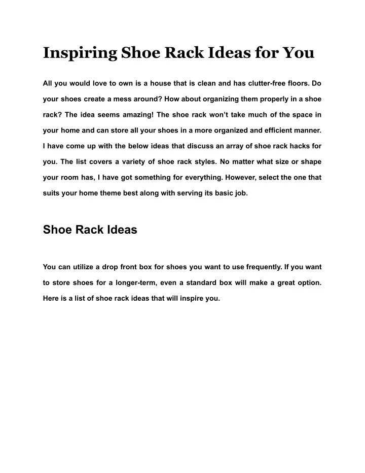 inspiring shoe rack ideas for you