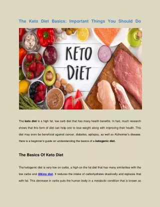 Keto Diet Basics - Important Things You Should Do