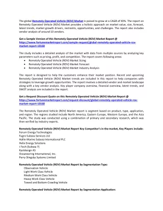 the global remotely operated vehicle rov market