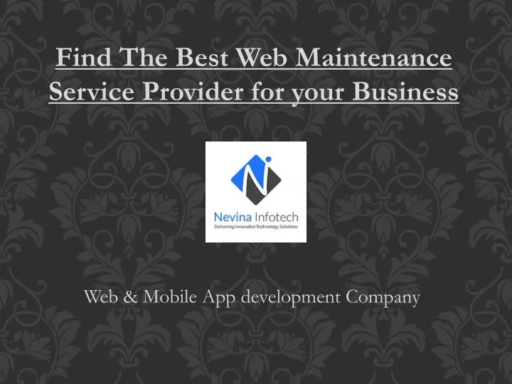 find the best web maintenance service provider