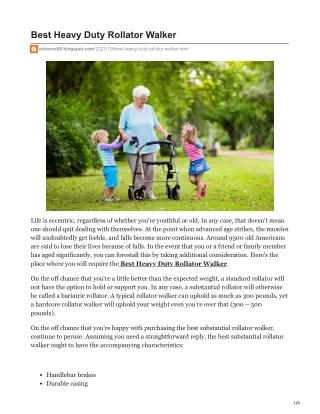 Best Heavy Duty Rollator Walker