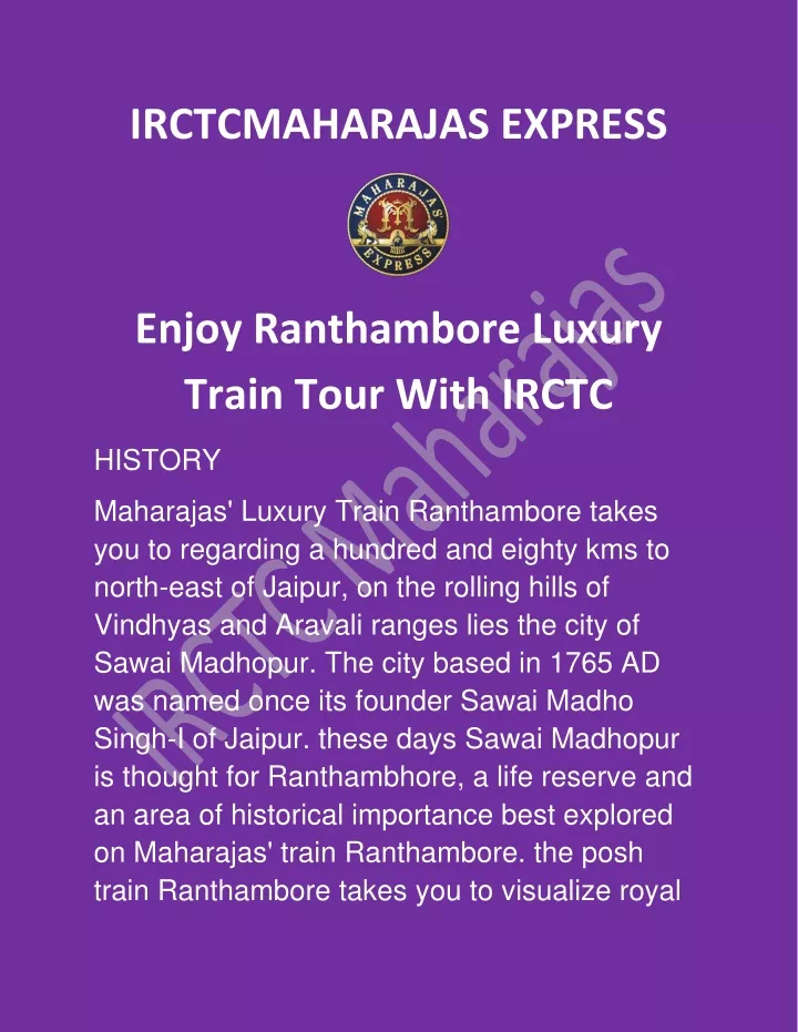 irctcmaharajas express