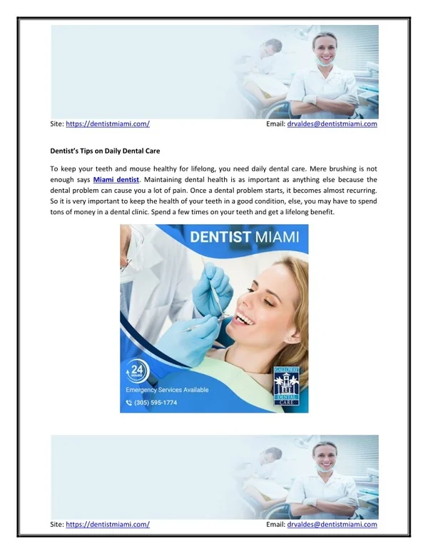 PPT - Dentist’s Tips on Daily Dental Care PowerPoint Presentation, free ...